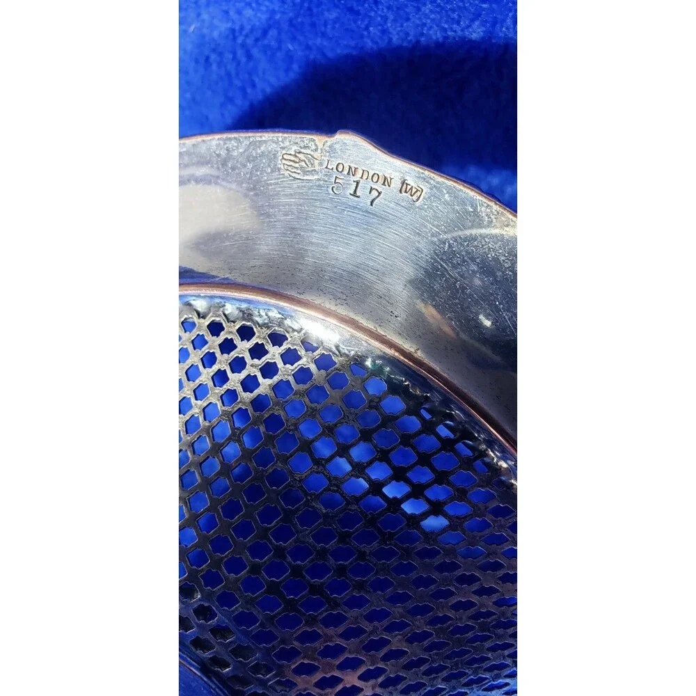L. B. S. Co. Sheffield Vintage Silver Open Basket Weave Grapevine ~ Beautiful